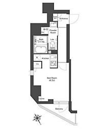COMFORIA門前仲町SOUTH ワンルームの間取図画像