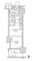ブルックサイドレジデンス木場 1DKの間取図画像