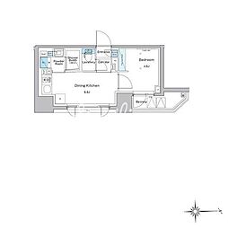 ルフォンプログレ門前仲町プレミア 1DKの間取図画像