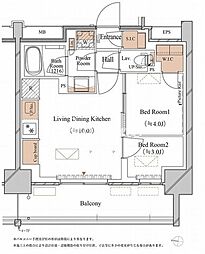 ブランシエスタ木場 2LDKの間取図画像