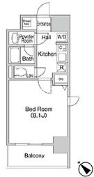 プライムアーバン門前仲町 1Kの間取図画像