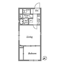 ソラシアレジデンス門前仲町(SOLASIA residence門前仲町) 1Kの間取図画像