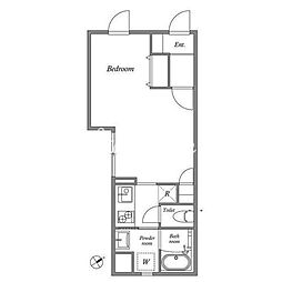 ソラシアレジデンス門前仲町(SOLASIA residence門前仲町) 1Kの間取図画像