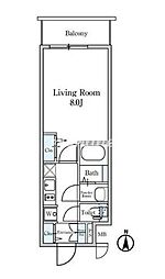 ディームス東陽町2 1Kの間取図画像