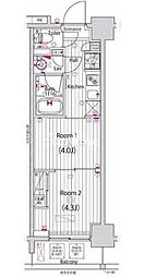 グランドガーラ木場 2Kの間取図画像