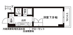 ローズウッド・ハイツ門前仲町 1Kの間取図画像