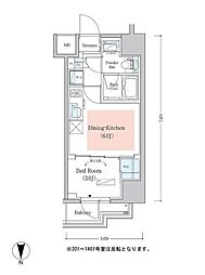 Urbanex深川木場 1DKの間取図画像