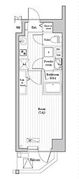 木場ステーションレジデンス 1Kの間取図画像