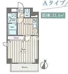 VERGER東陽町 1DKの間取図画像