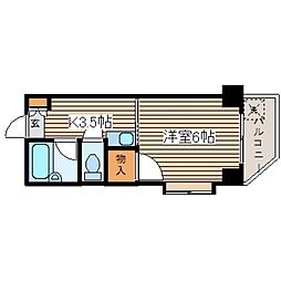 ソアール矢野 1Kの間取図画像
