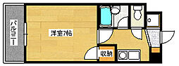 シャローム村岡 1Kの間取図画像