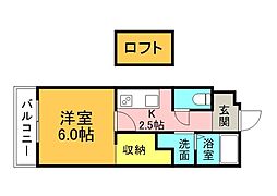 Ra ism GION 1Kの間取図画像