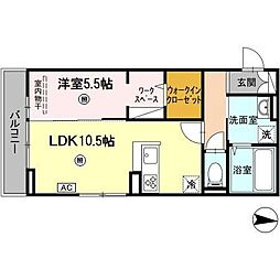 Fika伴東 1LDKの間取図画像