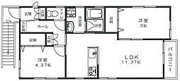 メゾンドリリアン祇園 2LDKの間取図画像