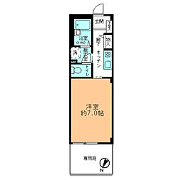 フォブール長楽寺 1Kの間取図画像