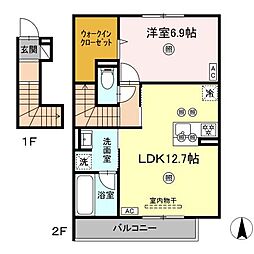 パーク・ボヌール D棟 1LDKの間取図画像