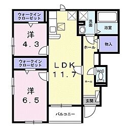 ブロッサム プラム館 2LDKの間取図画像