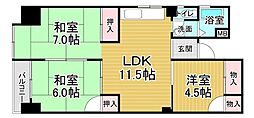 第2吉岡ビル 3LDKの間取図画像