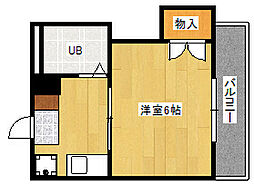 フォレスト東原 1Kの間取図画像