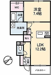 レユシール川内 1LDKの間取図画像