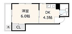 清和京橋 1DKの間取図画像