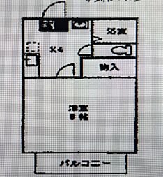 ステュディオA 1Kの間取図画像