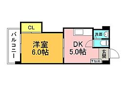 田村ビル 1DKの間取図画像