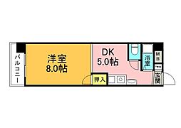 宮脇ビル 1DKの間取図画像