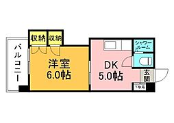 コーポ平和 1DKの間取図画像