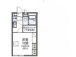 レオパレスセジュール藤 1Kの間取図画像