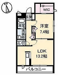 グランメール23 1LDKの間取図画像