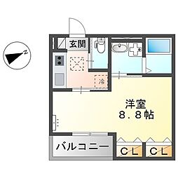 広島市西区天満町アパート 1Kの間取図画像