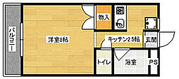 フォレスト,コーポ 1Kの間取図画像