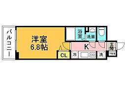 プレサンス広島中央 1Kの間取図画像