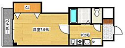 関本大町ビル 1Kの間取図画像