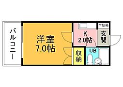 エステート山根 1Kの間取図画像