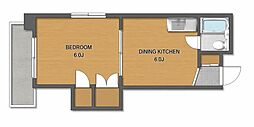 松岡ビル 1DKの間取図画像