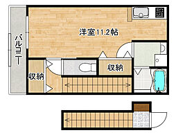 レユシール中山中町 1Kの間取図画像