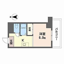 第1NSビル 1Kの間取図画像