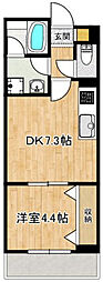 シャーブル光が丘 1DKの間取図画像