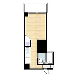 AXA舟入中町 1Kの間取図画像