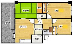 フォブール山崎 3DKの間取図画像