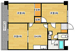 吉川ビル 3DKの間取図画像