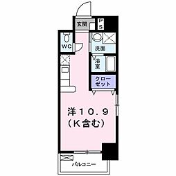 ワンダフルパレスN1 ワンルームの間取図画像