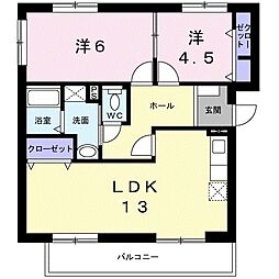 マンション久保1号 2LDKの間取図画像