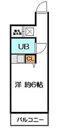 チュリス新八丁堀 ワンルームの間取図画像
