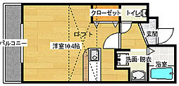 金屋町グランデ 1Kの間取図画像