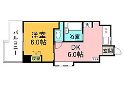 光レジデンス 1DKの間取図画像