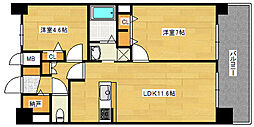 S-RESIDENCE宇品海岸 2LDKの間取図画像
