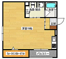K&1 ワンルームの間取図画像